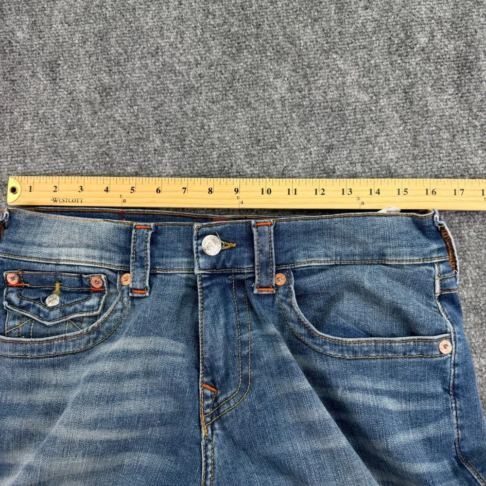 True Religion Jeans Men's 32x34 Blue Ricky Relaxed Straight Flap Pockets